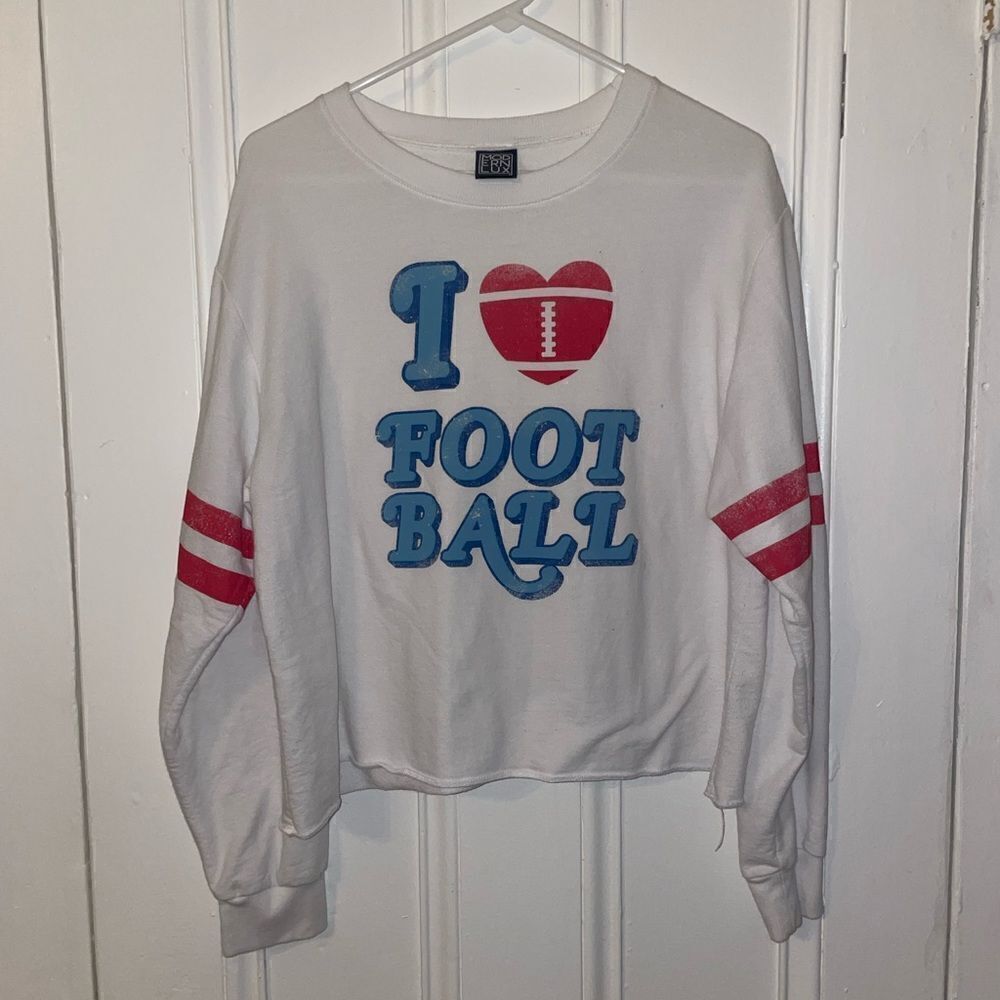 I Love Football crop top sweat shirt